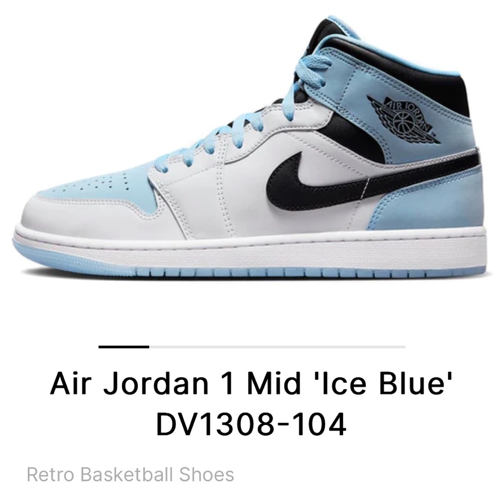 BRAND NEW IN BOX RARE AIR JORDAN MID ICE BLUE MENS SIZE US8 / WOMANS US9.5
